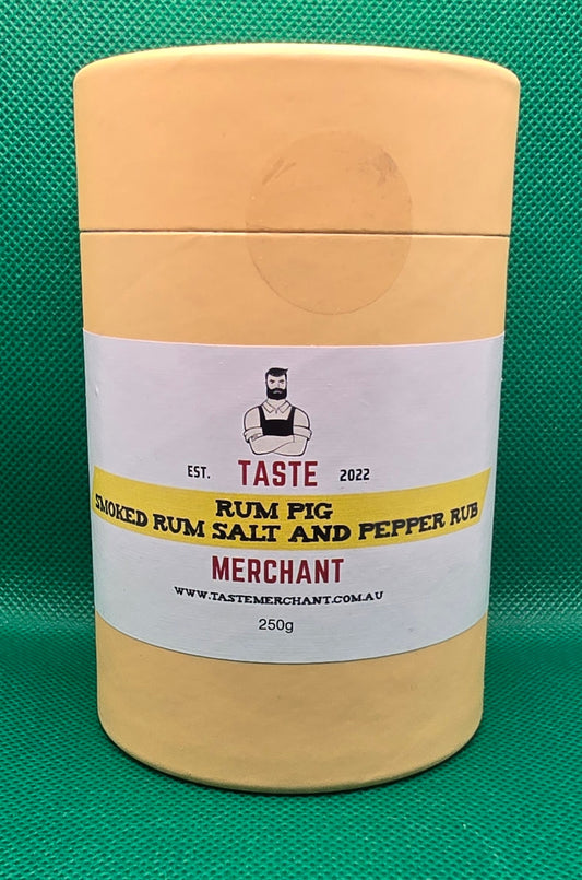 Taste Merchant rum pig smoked rum salt and pepper.